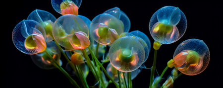 Illustration of bacteria cells. Scientific illustration. Generative AIの素材