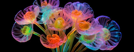 Illustration of bacteria cells. Scientific illustration. Generative AIの素材