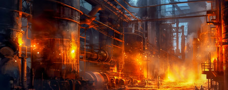 Industrial abstract for background, Backdrop, welding and manufacturing. Generative AIの素材