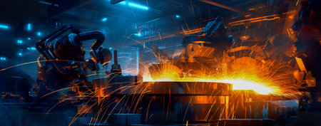 Industrial abstract for background, Backdrop, welding and manufacturing. Generative AIの素材