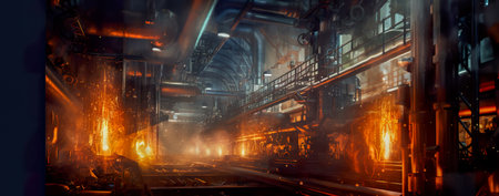 Industrial abstract for background, Backdrop, welding and manufacturing. Generative AIの素材