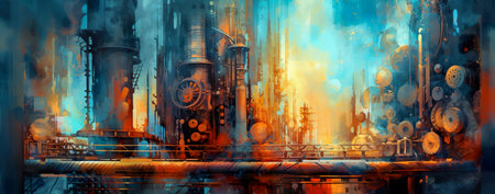 Industrial abstract for background, Backdrop, welding and manufacturing. Generative AIの素材