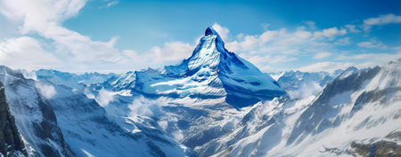 Panoramic view of Matterhorn mountain in Zermatt, Switzerlandの素材
