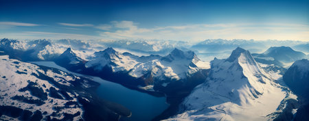 Fantastic panoramic view of Swiss Alps. Dramatic and picturesque scene.の素材