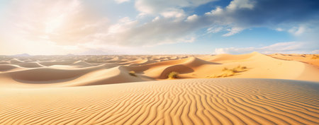 background of sand dunes. Desert landscape. Generative AIの素材