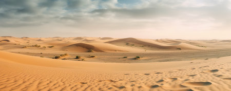 background of sand dunes. Desert landscape. Generative AIの素材