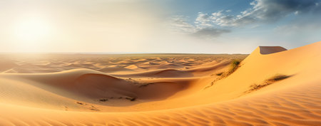 background of sand dunes. Desert landscape. Generative AIの素材