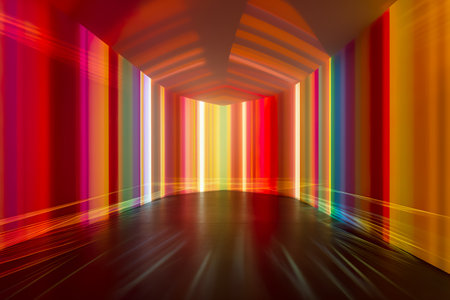 abstract background with colorful spectrum. Bright neon rays and glowing lines. Generative AIの素材