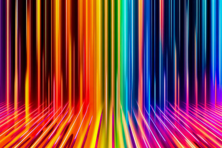 abstract background with colorful spectrum. Bright neon rays and glowing lines. Generative AIの素材