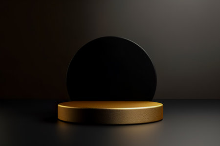 Modern background platform with black podium. stand show cosmetic product. Generative AIの素材