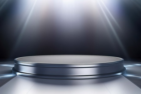 Modern background platform with black podium. stand show cosmetic product. Generative AIの素材