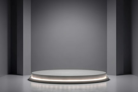 Modern background platform with black podium. stand show cosmetic product. Generative AIの素材