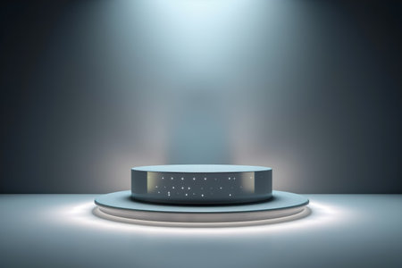 Modern background platform with black podium. stand show cosmetic product. Generative AIの素材
