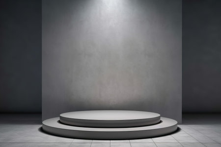 Modern background platform with black podium. stand show cosmetic product. Generative AIの素材