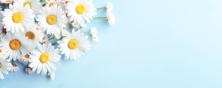 beautiful spring flowers on paper background. Generative AIの素材