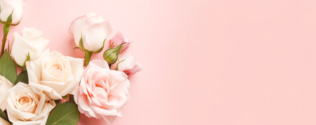 beautiful spring flowers on paper background. Generative AIの素材