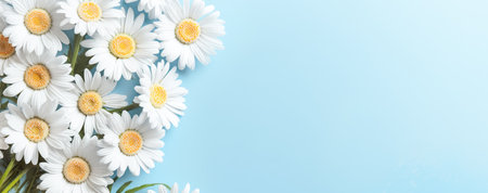 beautiful spring flowers on paper background. Generative AIの素材