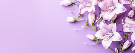 beautiful spring flowers on paper background. Generative AIの素材