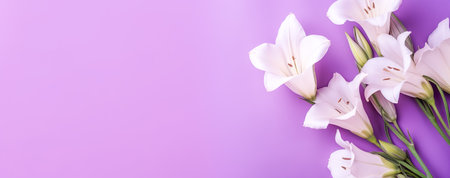 beautiful spring flowers on paper background. Generative AIの素材