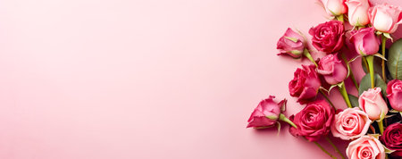 beautiful spring flowers on paper background. Generative AIの素材