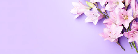 beautiful spring flowers on paper background. Generative AIの素材