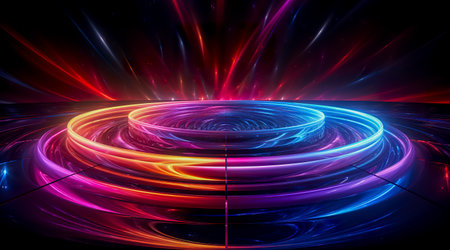 Futuristic technology abstract background with lines for network, big data, data center, server, internet, speed. Abstract neon lights into digital technology tunnel. Generative AIの素材