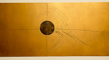 Abstract sun moon poster. Contemporary minimalist backgrounds. Generative AIの素材