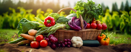 Composition with assorted organic vegetables and fruits. Detox dietの素材