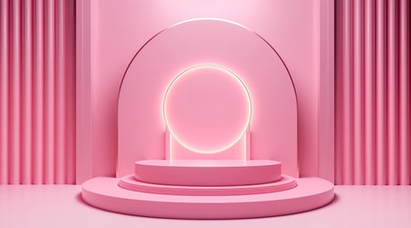 Abstract minimal scene 3D podium. Modern background platform. for product display presentation.の素材