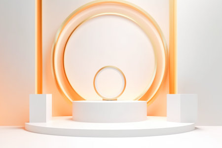 Abstract minimal scene 3D podium. Modern background platform. for product display presentation.の素材