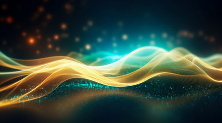 Psychedelic Abstract Futuristic Neon. Fluorescent Sci Fi. Glow Laser Showcase Stage Dark Room. Retro Modernの素材