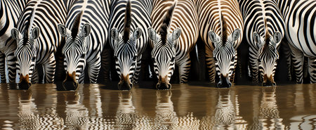 Wild African zebras in the National Park. Wildlife of Africa.の素材