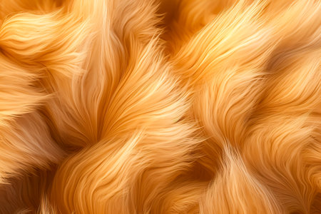 Textures red fox fur. Red fox shaggy fur texture cloth abstract, furry rusty texture plain surfaceの素材