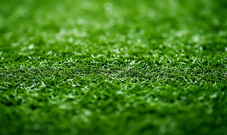 Artificial grass field meadow green. Top View Texture.の素材