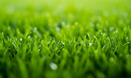 Artificial grass field meadow green. Top View Texture.の素材
