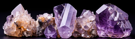 Crystal Stone macro mineral, purple rough amethyst quartz crystalsの素材