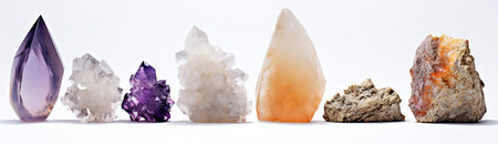 Crystal Stone macro mineral, purple rough amethyst quartz crystalsの素材