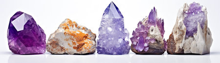 Crystal Stone macro mineral, purple rough amethyst quartz crystalsの素材