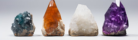 Crystal Stone macro mineral, purple rough amethyst quartz crystalsの素材