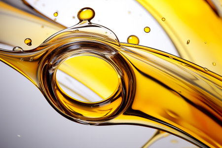 olive oil splashing isolated on white backgroundの素材