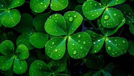 st. patrick's green background grass leaves ireland springの素材