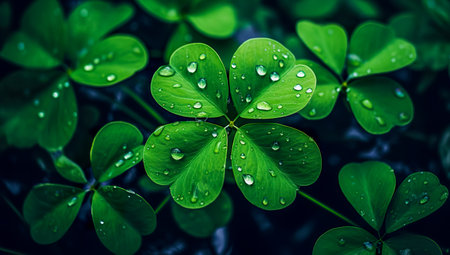 st. patrick's green background grass leaves ireland springの素材