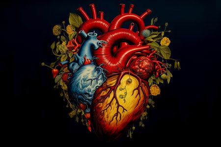Human heart anatomy from a healthy body. medical health care concept.の素材