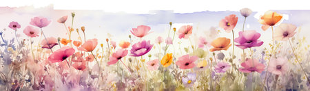 Watercolor Flower Clipart. Realistic Floral Illustrations.  Watercolor floral compositionの素材