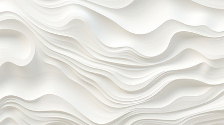 White wavy background. 3d rendering, 3d illustration.の素材