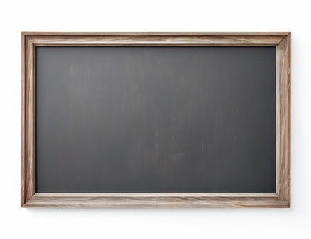 Rubbed out dirty chalkboard. Realistic blackboard in wood frame. Empty chalkboard for restaurant menu or school class.の素材