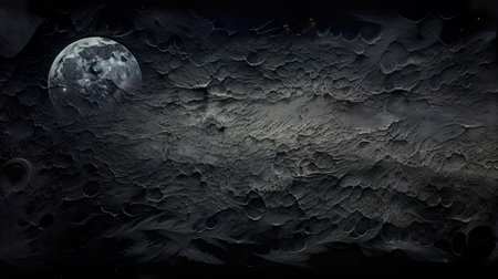 3D illustration of the moon in the space. Abstract background.の素材