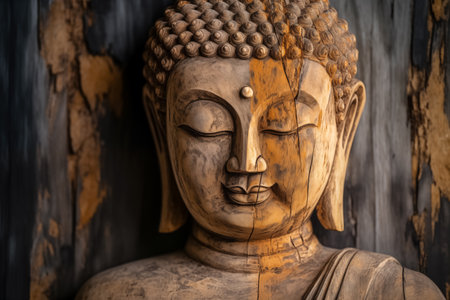 buddha in colorful vintage style illustration. Abstract painting, oil paintingの素材