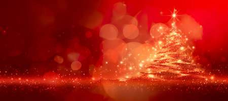 abstract of christmas tree background. Christmas Tree in snow. holiday decorationsの素材