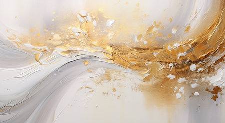 Art modern oil and acrylic smear blot canvas painting wall. Abstract texture gold, bronze, beige color stain brushstroke texture background.の素材